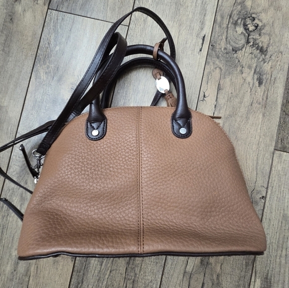 Tignanello Leather Brown Satchel with Crossbody Strap - Picture 6 of 12